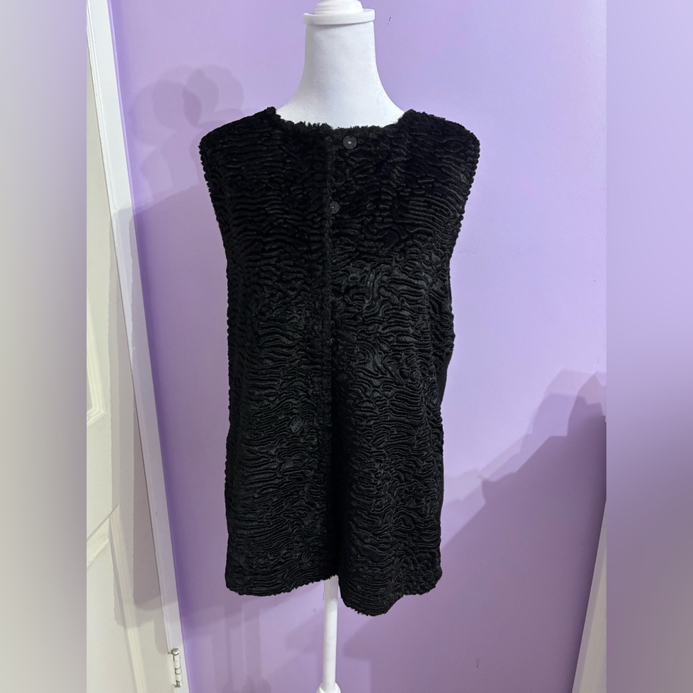Adriana Papell Black Textured Vest